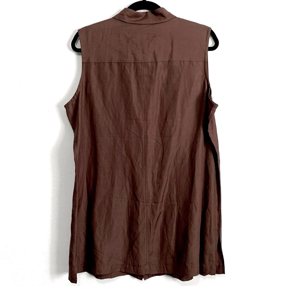 New York & Company Silk & Linen Blend Sleeveless Tunic
